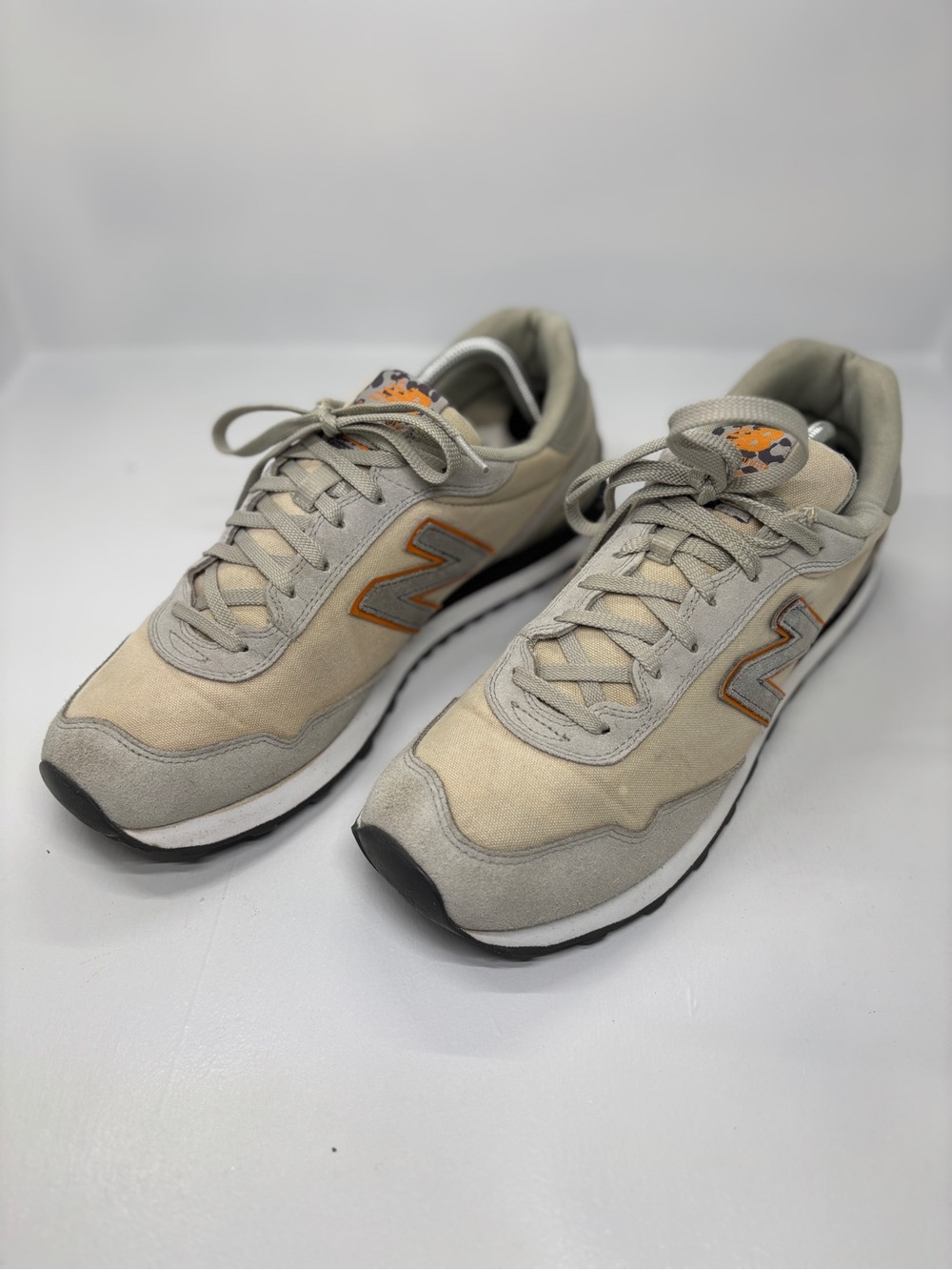 New Balance 515 Retro ML515OBM Men’s Size 12 Gray Beige Suede Mesh Sneakers - Picture 2 of 15